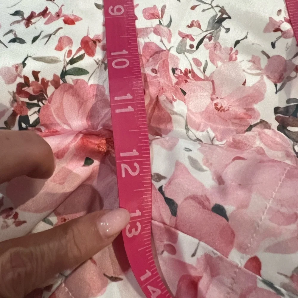 COMMENSE Floral Print Pleated Shorts Set Without Belt COLOR - Pink, NWT - Picture 6 of 12